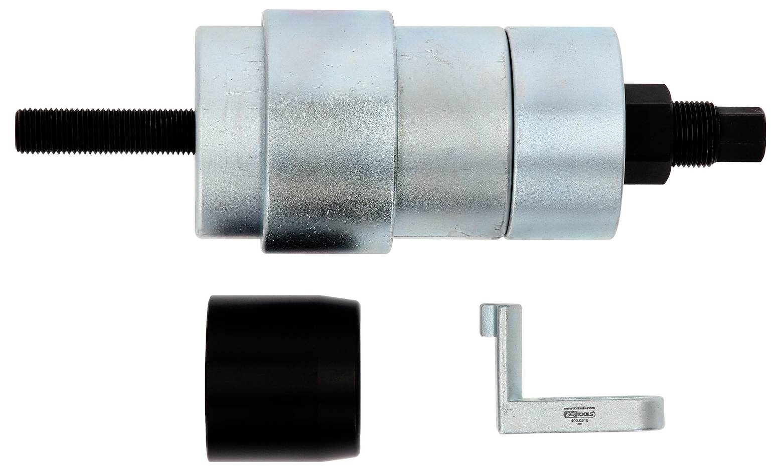 Zestaw narzędzi do montażu i demontażu łożysk. Zawiera ściągacze do łożysk oraz części dodatkowe, przeznaczony do efektywnej konserwacji.