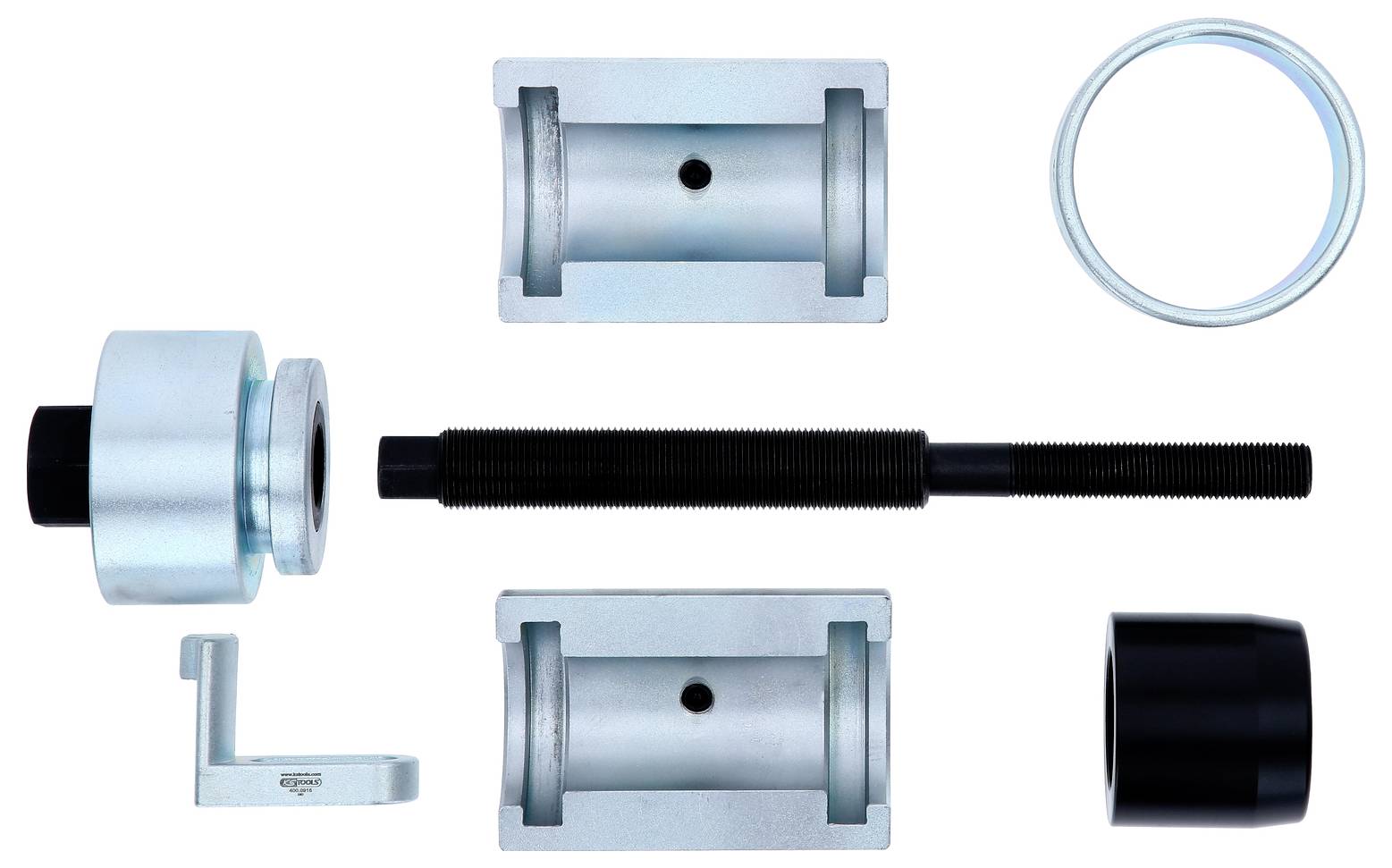 Zestaw narzędzi mechanicznych na białym tle, w tym zestaw śrub i końcówek montażowych, do konserwacji maszyn.