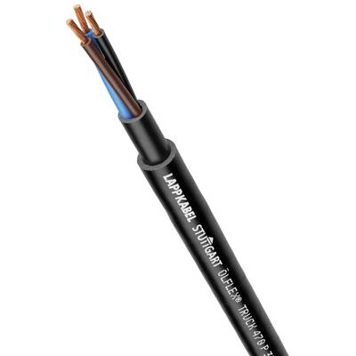Czarny kabel elektryczny z trzema widocznymi miedzianymi przewodami. Na kablu widnieje napis 'Lappkabel Stuttgart Ölflex Truck 470 P'.