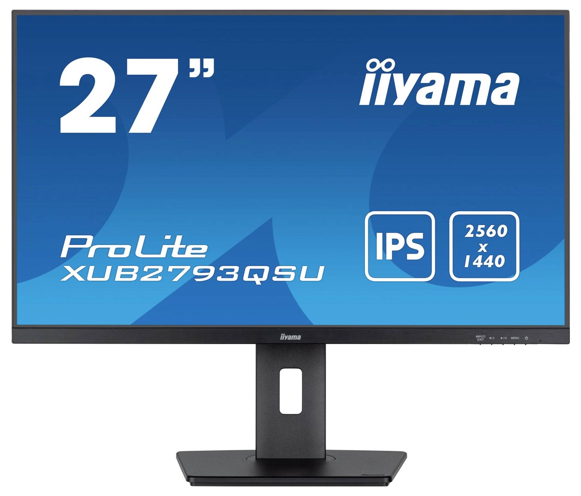 27-calowy monitor firmy iiyama, model ProLite XUB2793QS, z technologią IPS i rozdzielczością 2560x1440 pikseli.