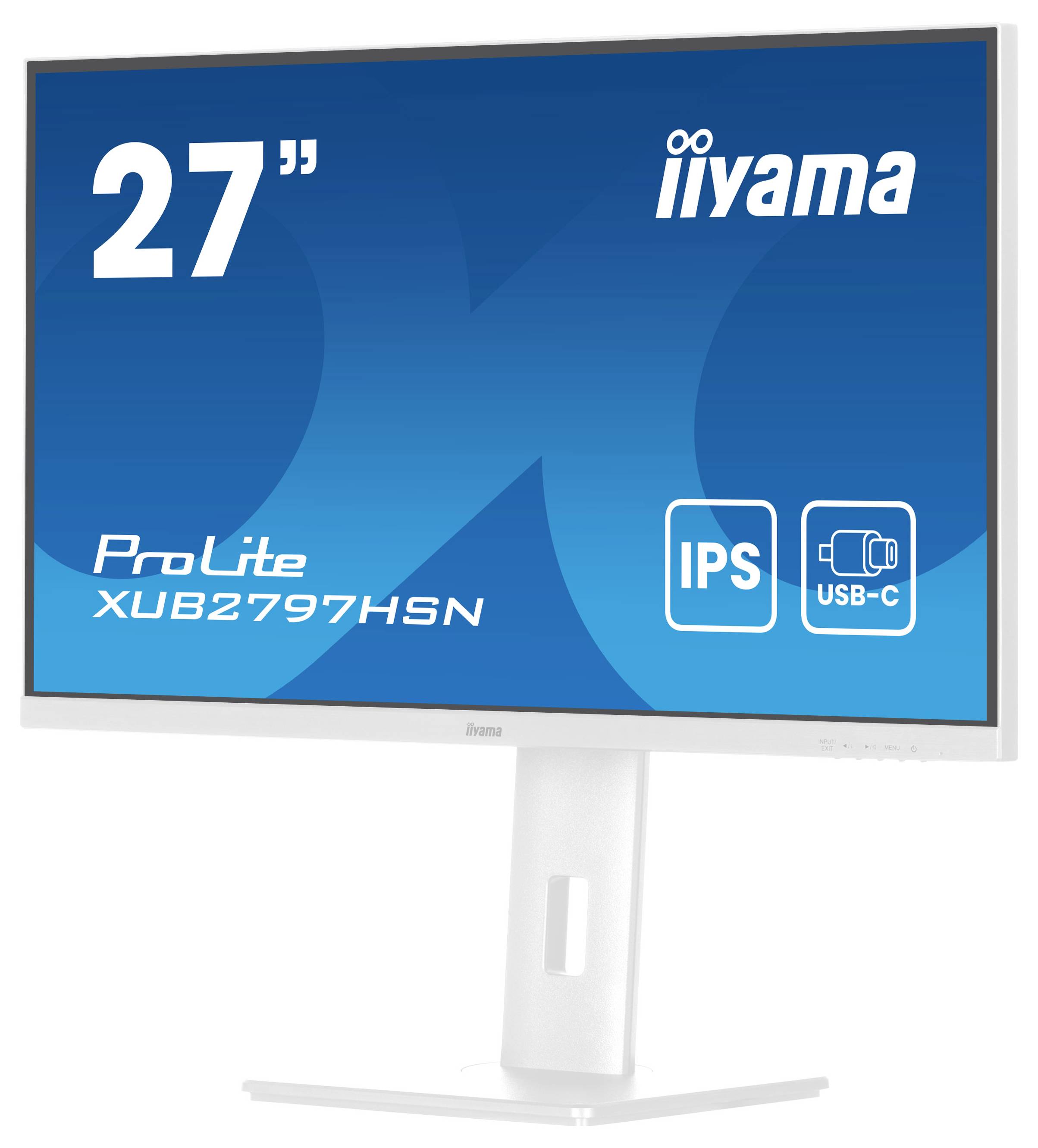 27-calowy monitor iiyama, model ProLite XUB2797HSN, z technologią IPS i złączem USB-C.