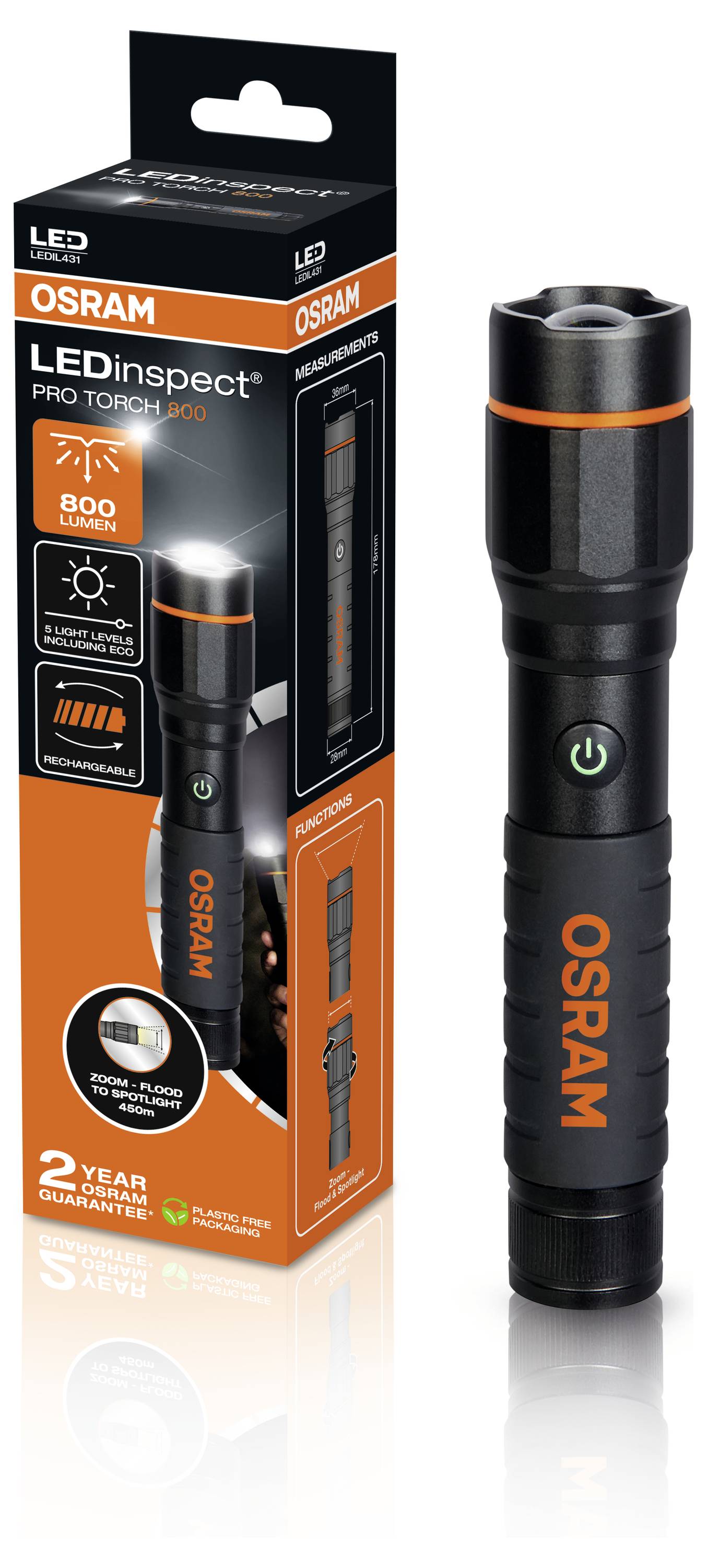 Osram Automotive LEDinspect PRO TORCH 800 LEDIL431 LED Work Lamp 24 ч