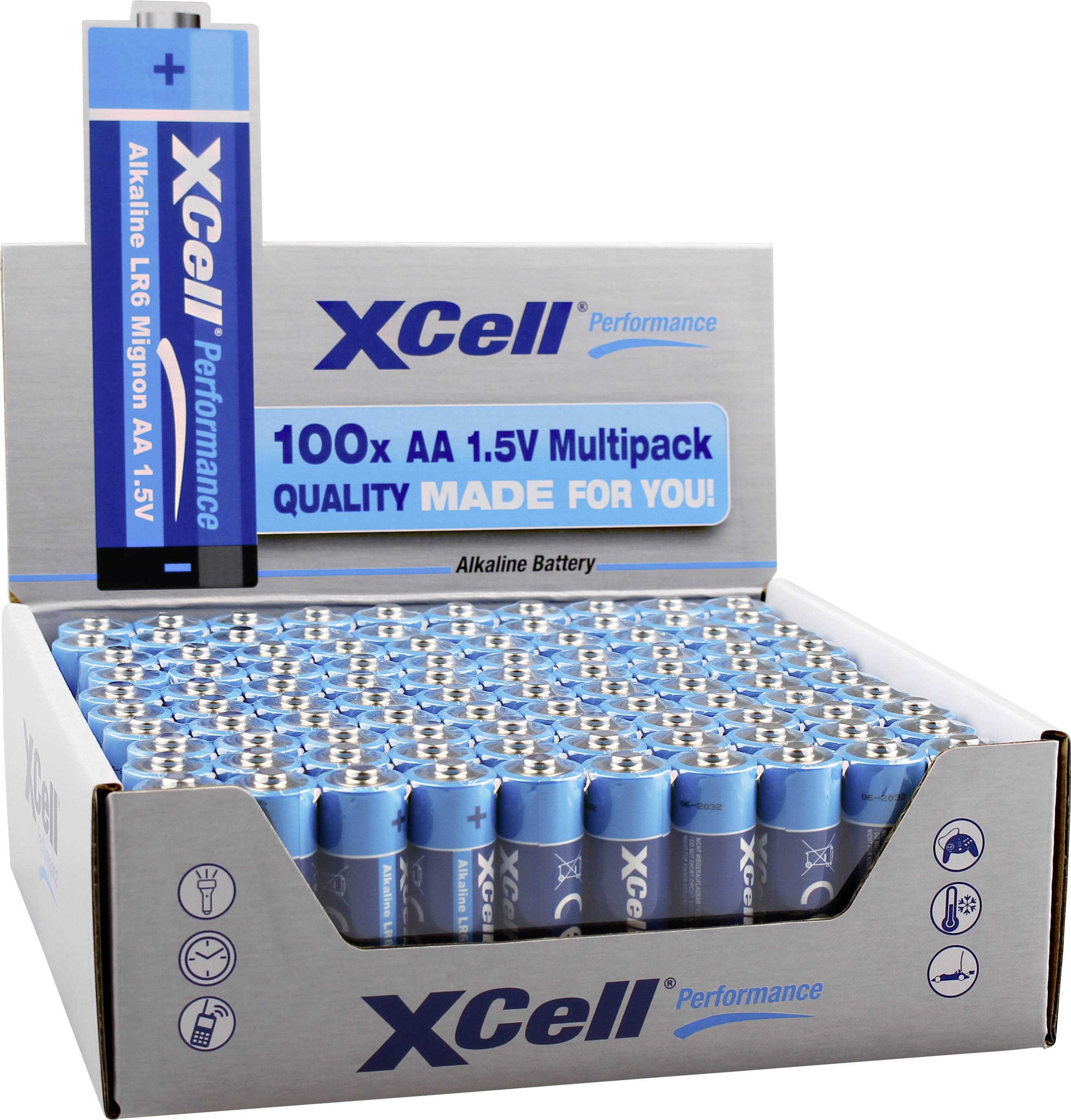Батарейки XCell 146495 типу АА, 1,5 В, лужно-марганцеві, 100 шт.