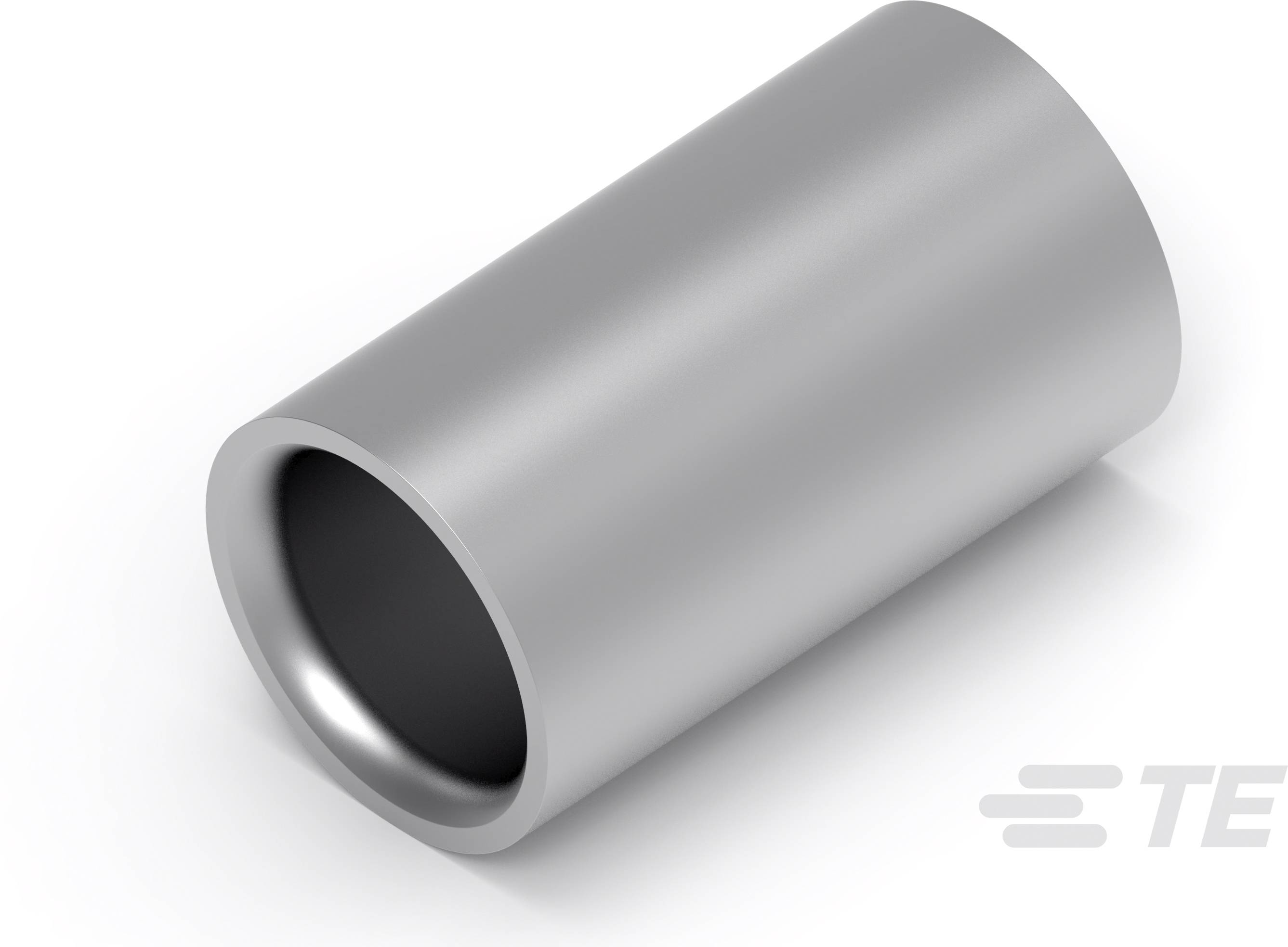 Cylindryczny metalowy rurociąg, lekko skośny, o połyskującej powierzchni.