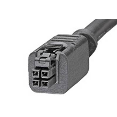 Cztero-stykowa wtyczka przewodu, często stosowana w połączeniach elektrotechnicznych, prezentuje wyraźny, regularny układ styków.