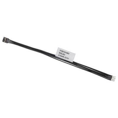 Czarny kabel z czterema przewodami i małą wtyczką Molex. Etykieta wskazuje '210448 22/71'.