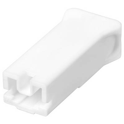Biały wtyk plastikowy o prostokątnym kształcie z dwoma gniazdami.