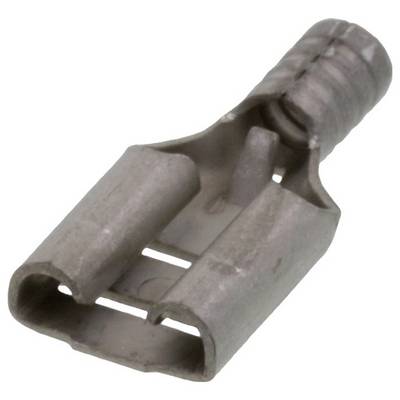 Metalowy wtyk w postaci przewężonego cylindra, prawdopodobnie do połączeń elektrycznych, o gładkiej powierzchni.