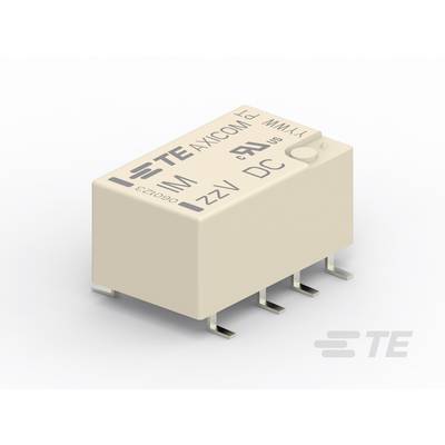 Mały, prostokątny, elektroniczny element z napisem '12V DC' i kilkoma metalowymi stykami. Widoczne logo marki.
