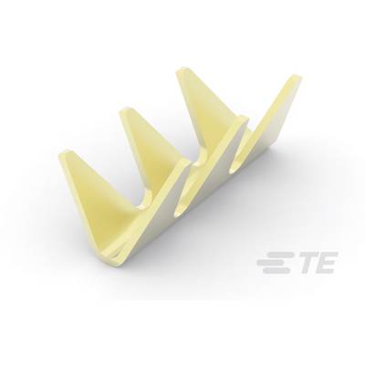 Żółtawy, falisty element plastikowy o trzech czubkach na białym tle. W prawym dolnym rogu widoczne jest logo 'TE'.