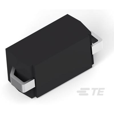 Czarny, prostokątny element elektroniczny z dwoma metalowymi stykami na końcach, na białym tle.
