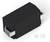 Czarny, prostokątny element elektroniczny z dwoma metalowymi stykami na końcach, na białym tle.