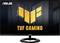 Monitor ASUS TUF Gaming. Na ekranie widoczne jest logo TUF Gaming w kolorze żółtym oraz napis 'TUF GAMING'.