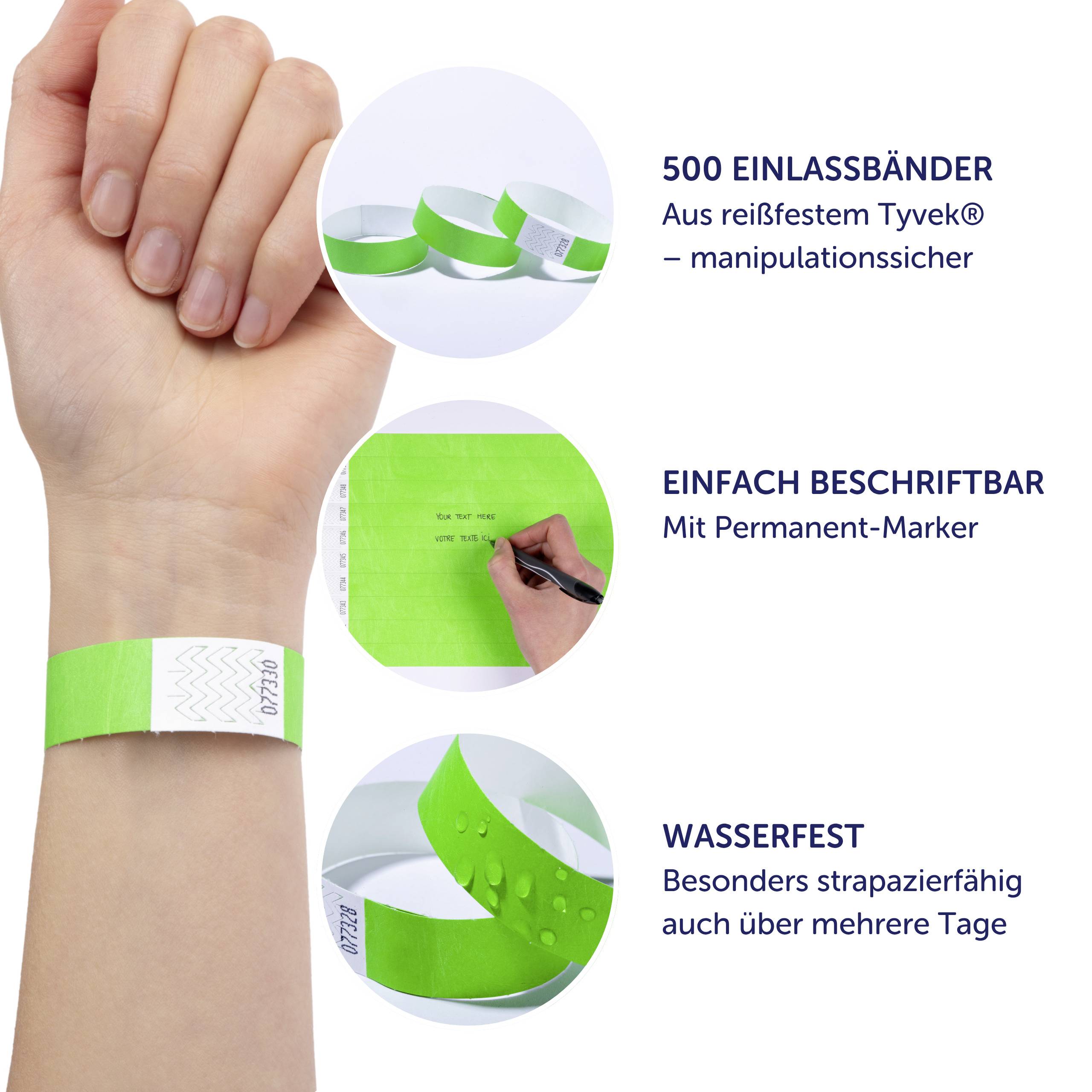 Avery-Zweckform TYVGN-50 opaska wejściowa (D x S) 256 mm x 19 mm Pasek przylepny 500 szt.-4