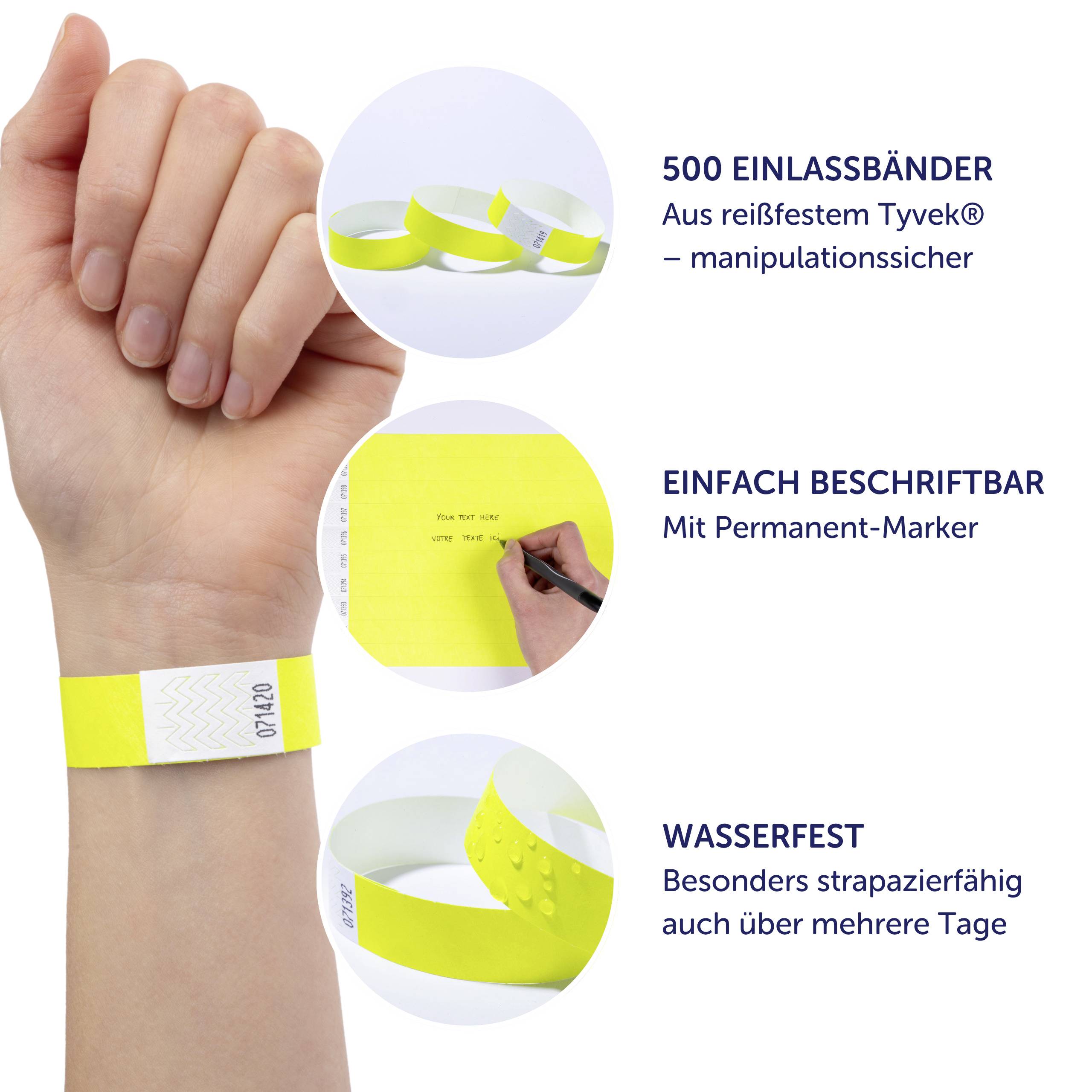 Avery-Zweckform TYVYW-50 opaska wejściowa (D x S) 256 mm x 19 mm Pasek przylepny 500 szt.-4