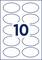 "Dziesięć owalnych ramek rozmieszczonych w siatce, z cyfrą „10" umieszczoną centralnie na białym tle."