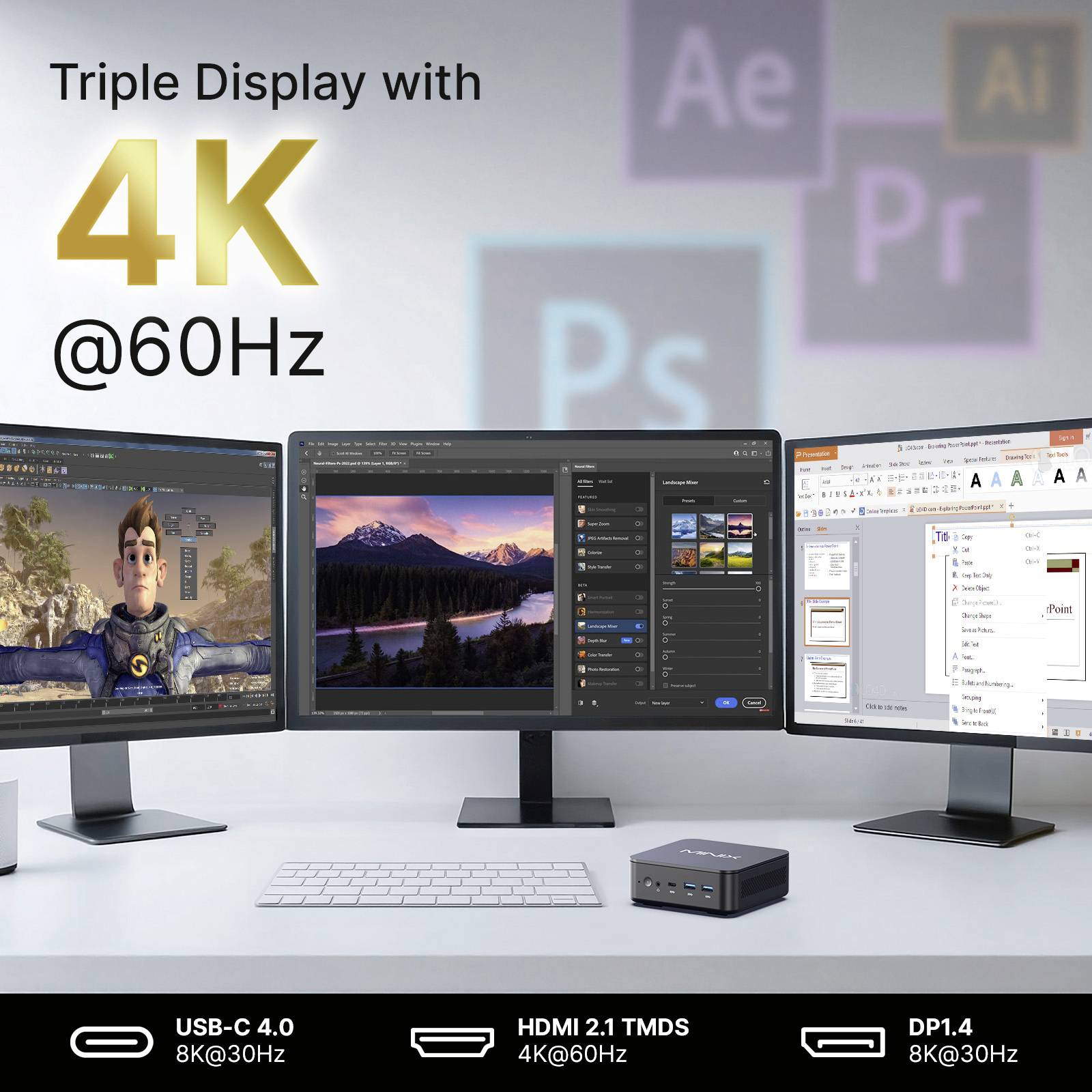 Minix Mini-PC NGC NR660 AMD Ryzen 5 6600H 4.5 GHz 16 GB RAM 512 GB SSD AMD NGC NR660-3