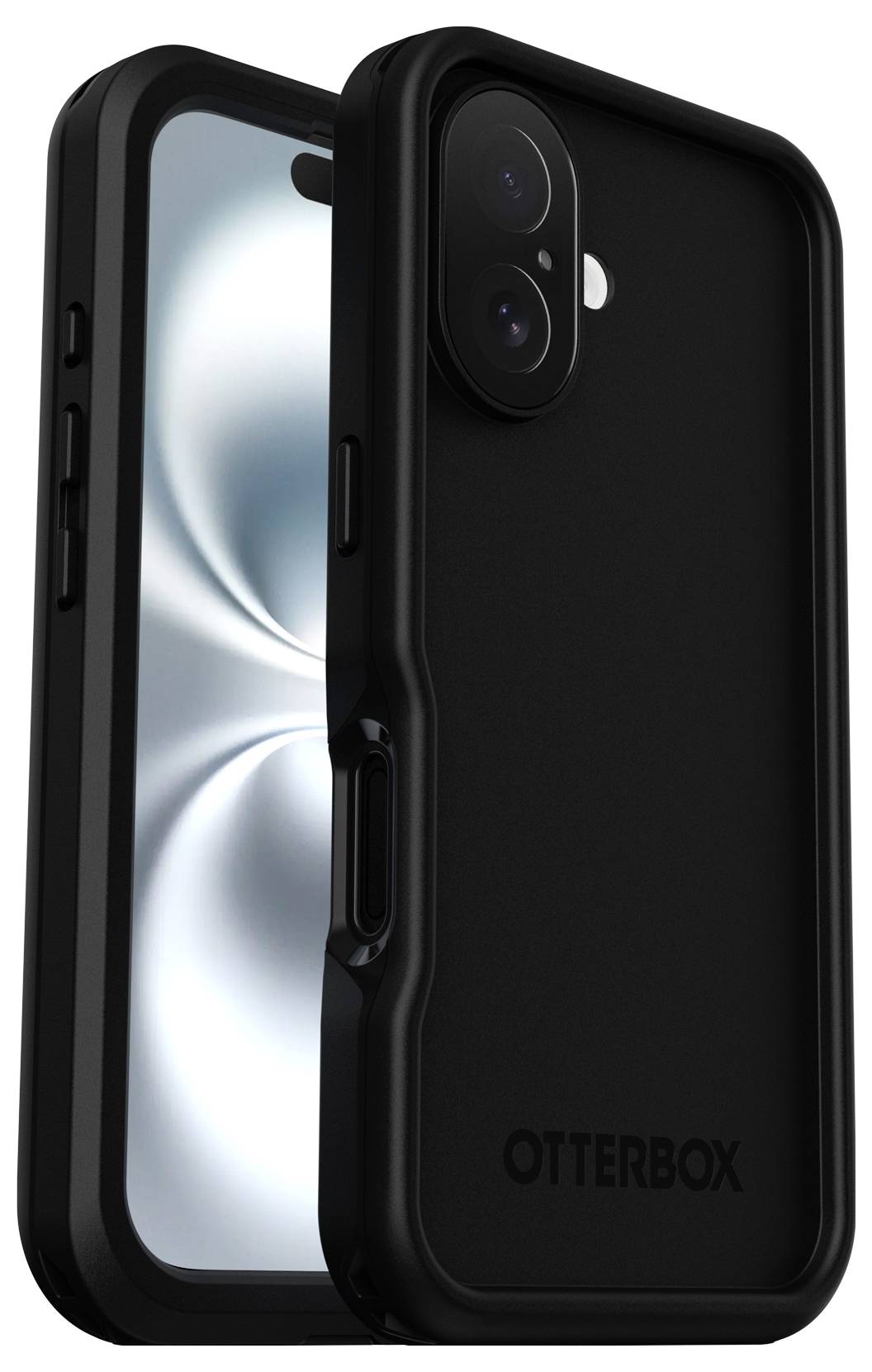 Czarna obudowa Otterbox do smartfona. Pokrowiec posiada wytrzymałą konstrukcję z wycięciami na aparat i przyciski.