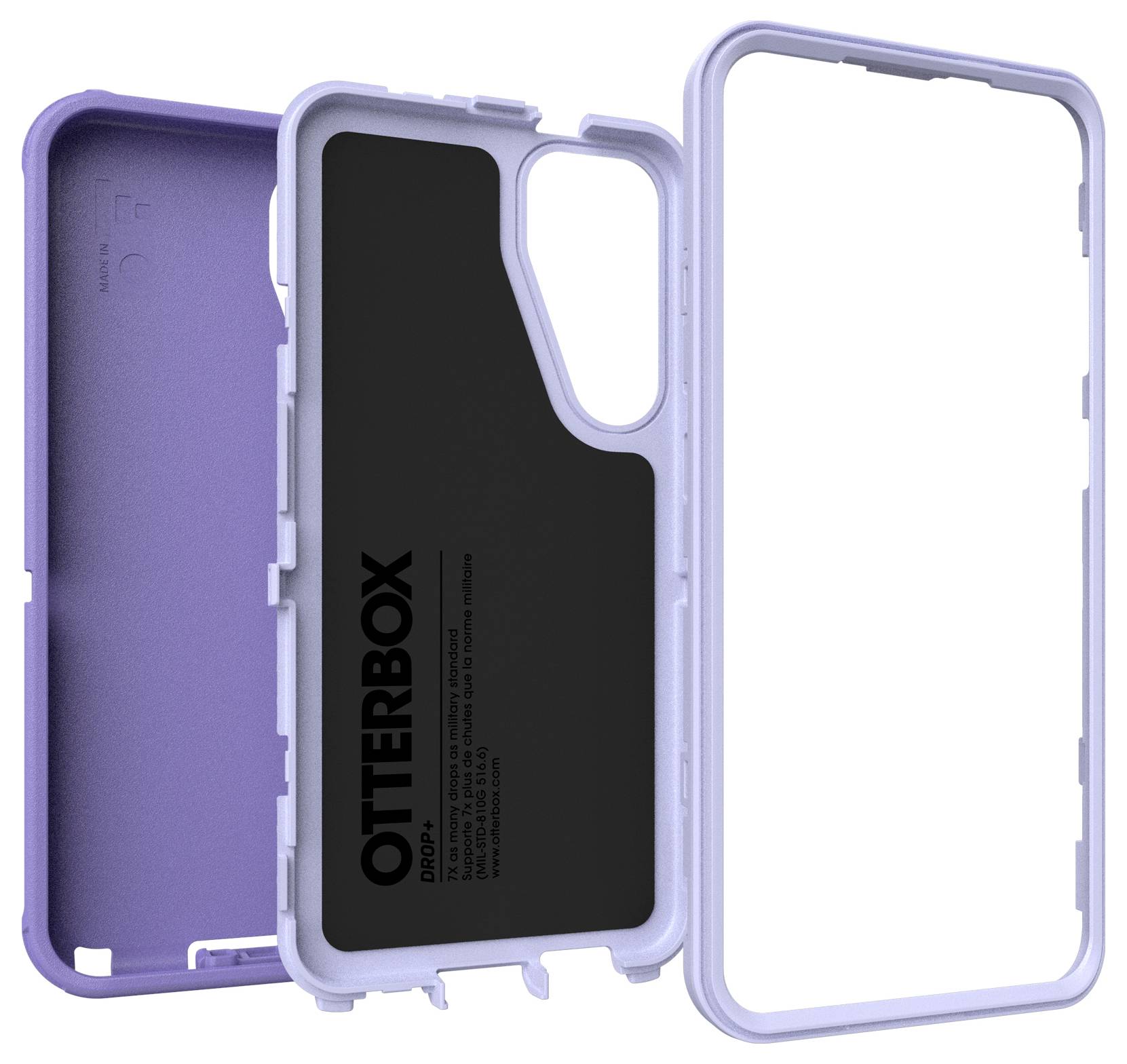 Fioletowe etui na telefon z czarnym wnętrzem i napisem 'OTTERBOX', przeznaczone dla smartfona.