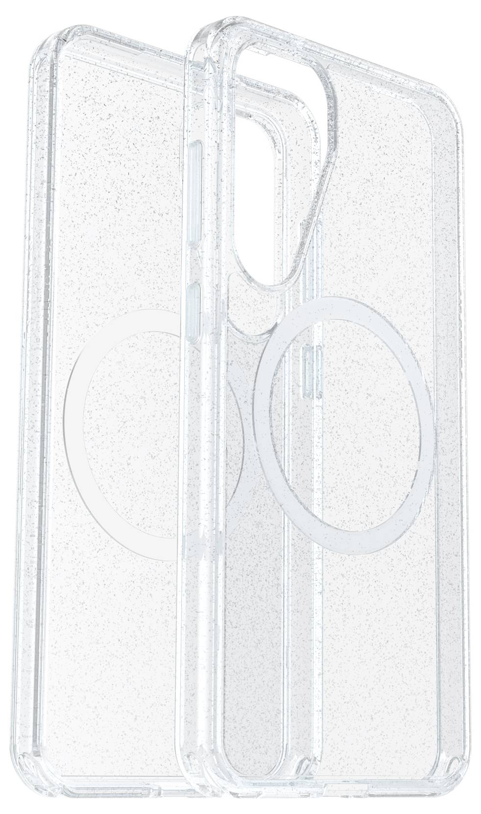 Przezroczyste etui na telefon z zintegrowanym pierścieniem na tylnej stronie.