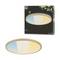 Lampa sufitowa LED z efektem drewna i regulowaną temperaturą barwową. Opakowanie prezentuje zdjęcie produktu i klasę energetyczną B.