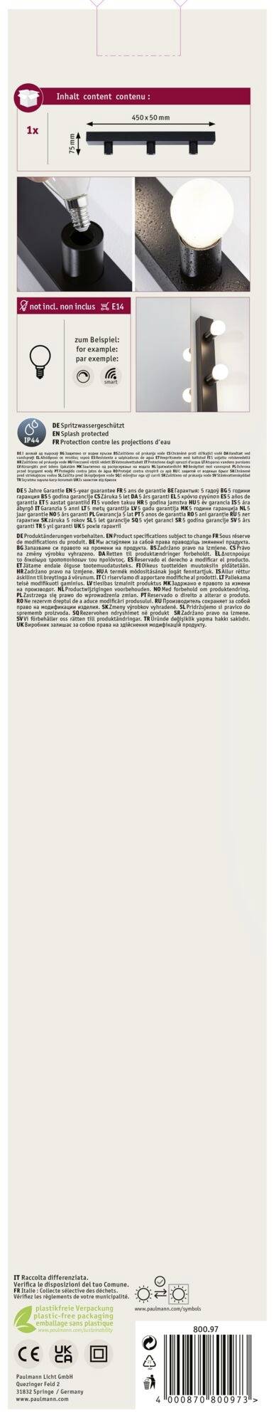 Lampa LED do lustra Paulmann Regula II 80097 czarny-8