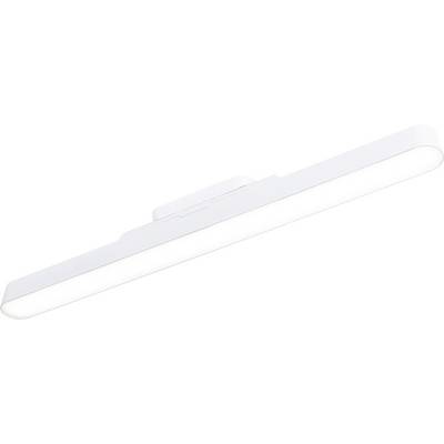 Biała, podłużna lampa ścienna LED o minimalistycznym designie, idealna do nowoczesnych wnętrz.