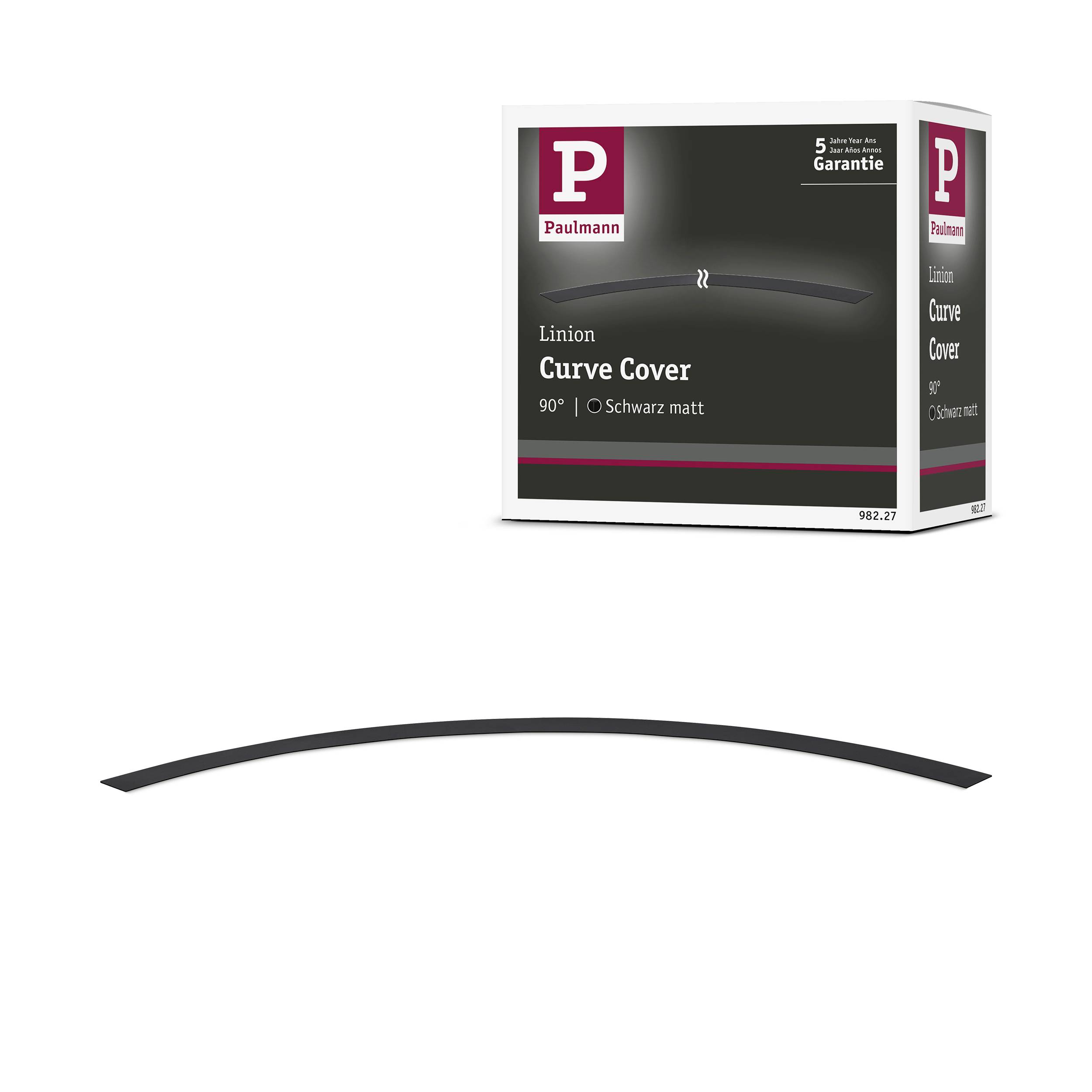 Paulmann Linion Curve Cover 90° Czarny mat, 5 lat gwarancji w białym opakowaniu. Czarny przewodnik świetlny o łagodnym zakrzywieniu.