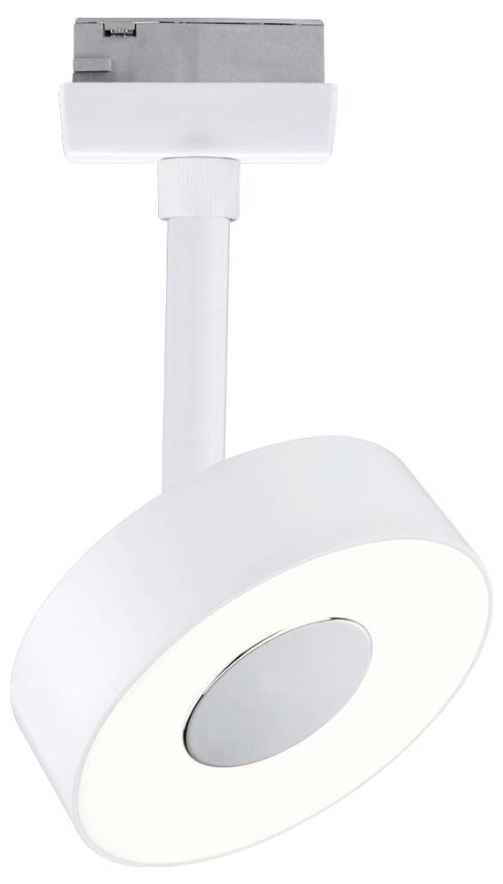 Biała sufitowa lampa LED w kształcie cylindra z obrotową głowicą, idealna do nowoczesnych wnętrz mieszkalnych.