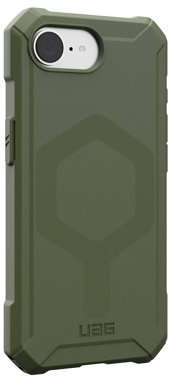 Urban Armor Gear Essential Armor Obudowa outdoorowa Apple iPhone 17e, iPhone 16e szarooliwkowy Ładowarka indukcyjna, Kom-3