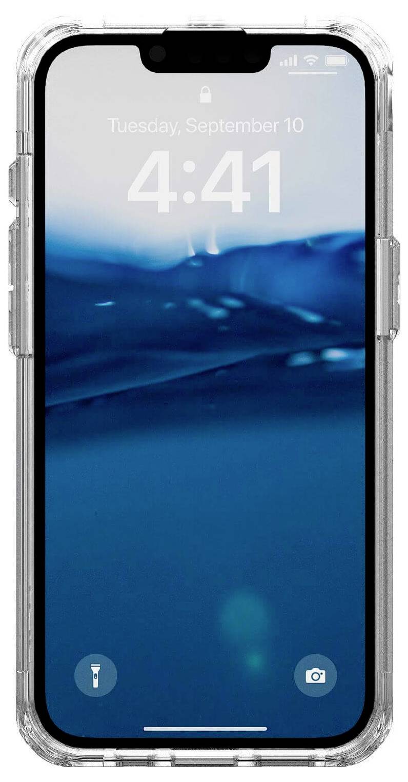 Smartfon z odblokowanym ekranem wyświetla tapetę z niebieską wodą. Na górze widoczna data 'Wtorek, 10 września' oraz godzina '4:41'.