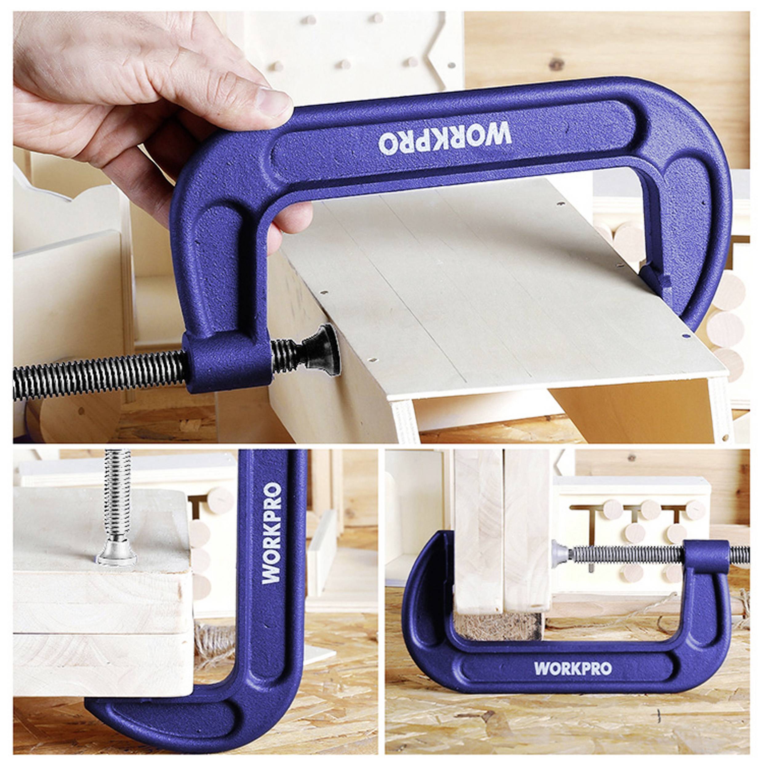 Затискач WorkPro WP232020 Максимальна ширина затискання: 150 мм Довжина виробу: 280 мм Подача: 150 мм