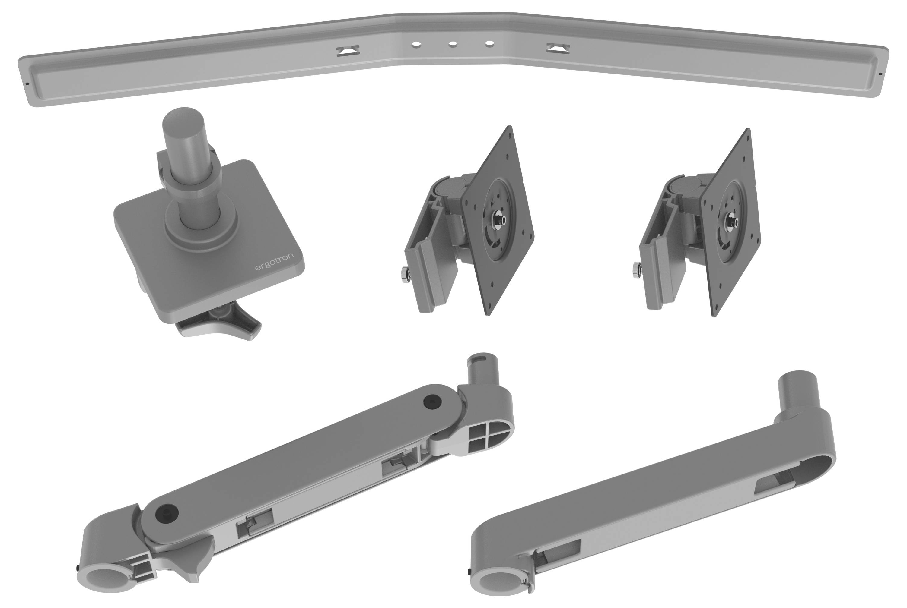 Ergotron Uchwyt do monitora, stołowy 45-684-293 2 Wyświetlacz 68,6 cm (27") szary z regulowaną wysokością, Uchylny-1