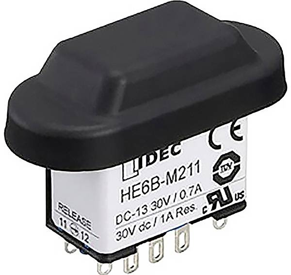 Idec HE6B-M211B, импульсный выключатель серии HE6B, степень защиты IP65 (согласно EN 60529), 1 шт.