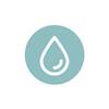Prosty niebieski symbol przedstawia kroplę wody.