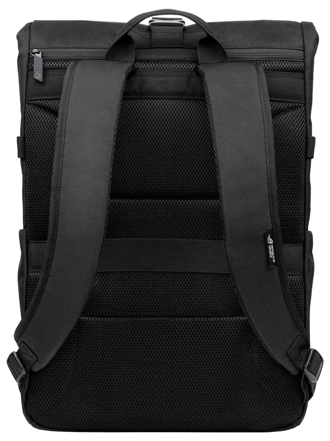 Czarny plecak z regulowanymi paskami i wyściełaną tylną częścią, odpowiedni do codziennego użytku lub podróży.