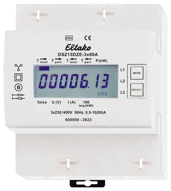 Eltako DSZ15DZE-3x80A 28380215 Трифазний цифровий вимірювач струму 10 А 1 шт.