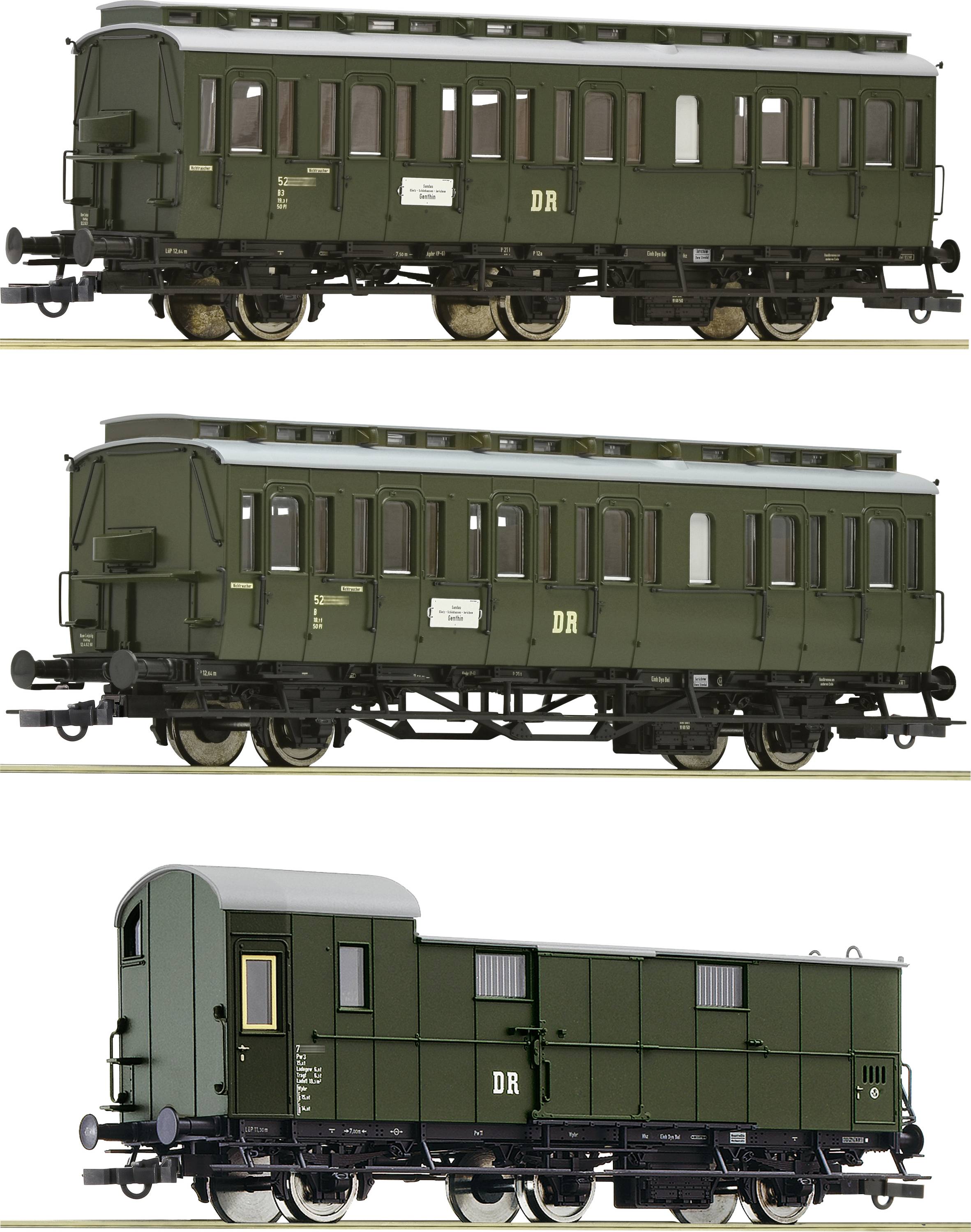 Roco 6200130 Пасажирський вагон H0 Комплект із 3 предметів 1: Потяг лінії DR