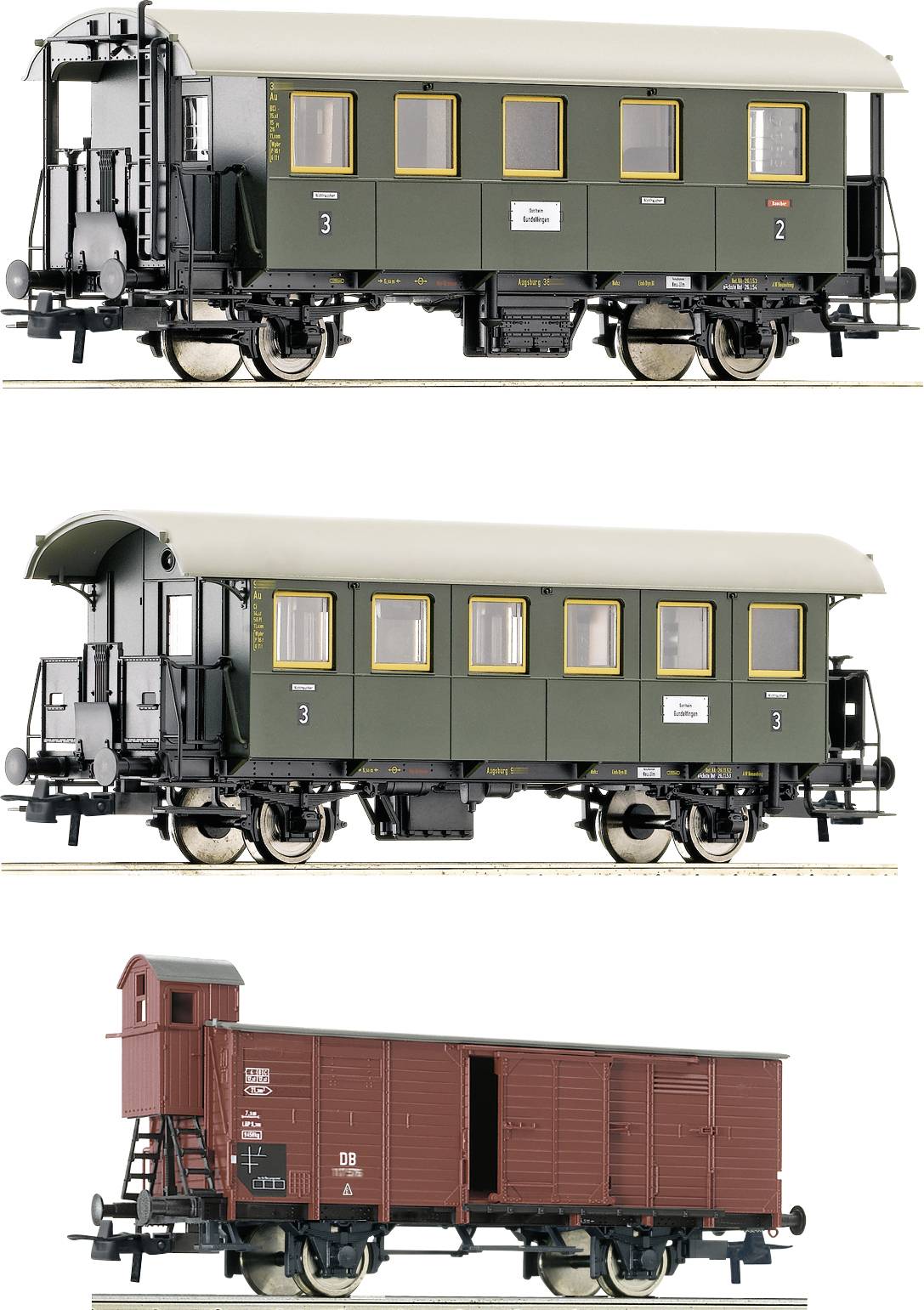 Пасажирський вагон H0 Roco 6200040, комплект із 3 поїздів гілки DB