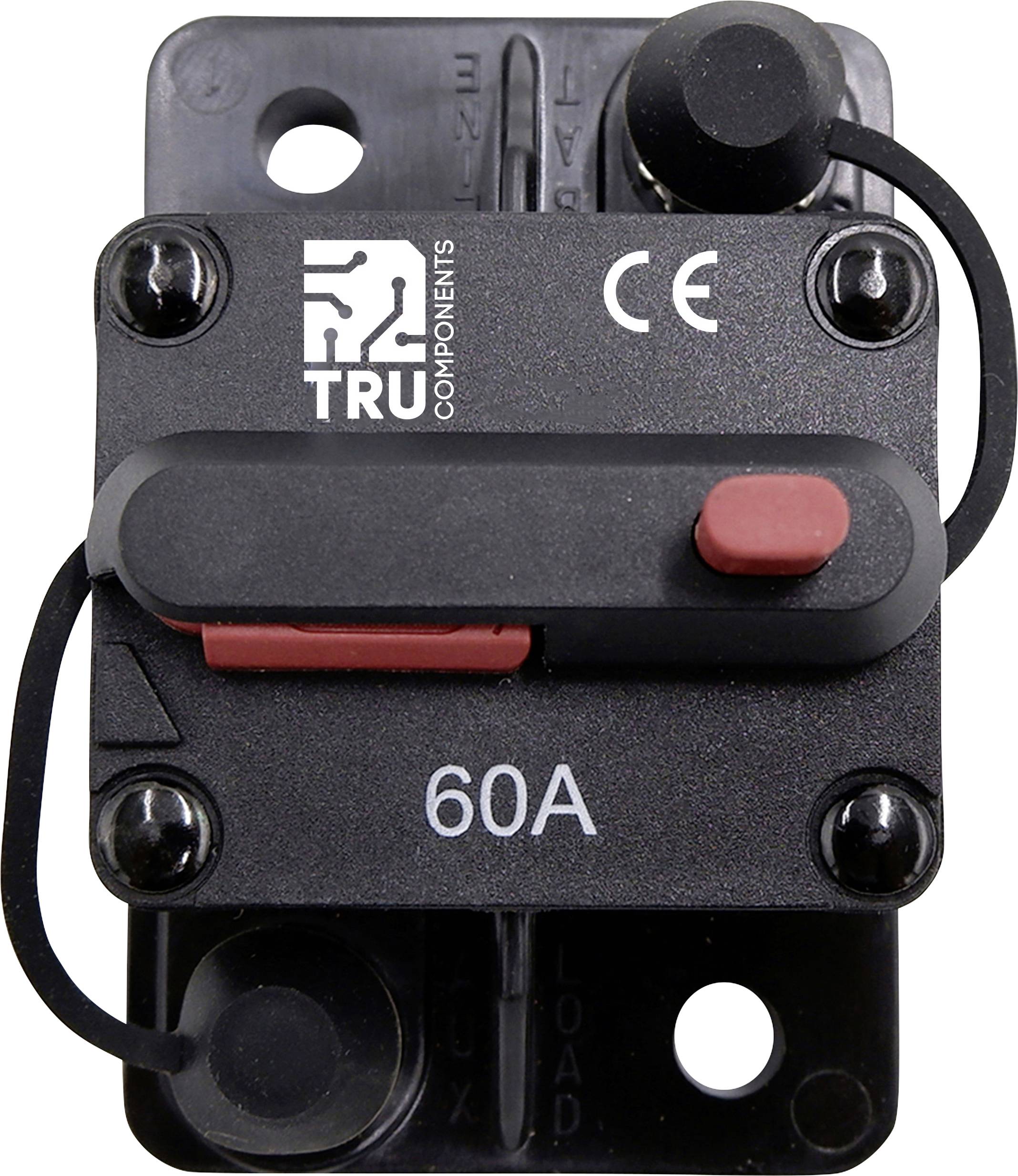Автоматичний вимикач TRU COMPONENTS TC-13596592, 12 В/DC, 24 В/DC, 48 В/DC, 60 A, 1 шт.