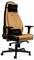 Ergonomiczny fotel gamingowy w kolorze brązowo-czarnym z regulowanymi podłokietnikami, poduszką lędźwiową i funkcją obrotową.