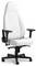 Biały fotel biurowy z ergonomicznym designem, regulowanymi podłokietnikami oraz czarną podstawą krzyżakową na kółkach. Idealny do wygodnego siedzenia.