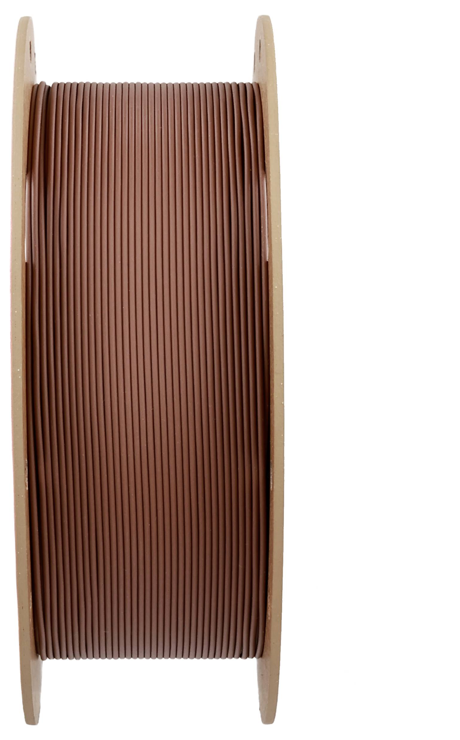 Duża szpula z brązowym kablem, pokazana z boku.