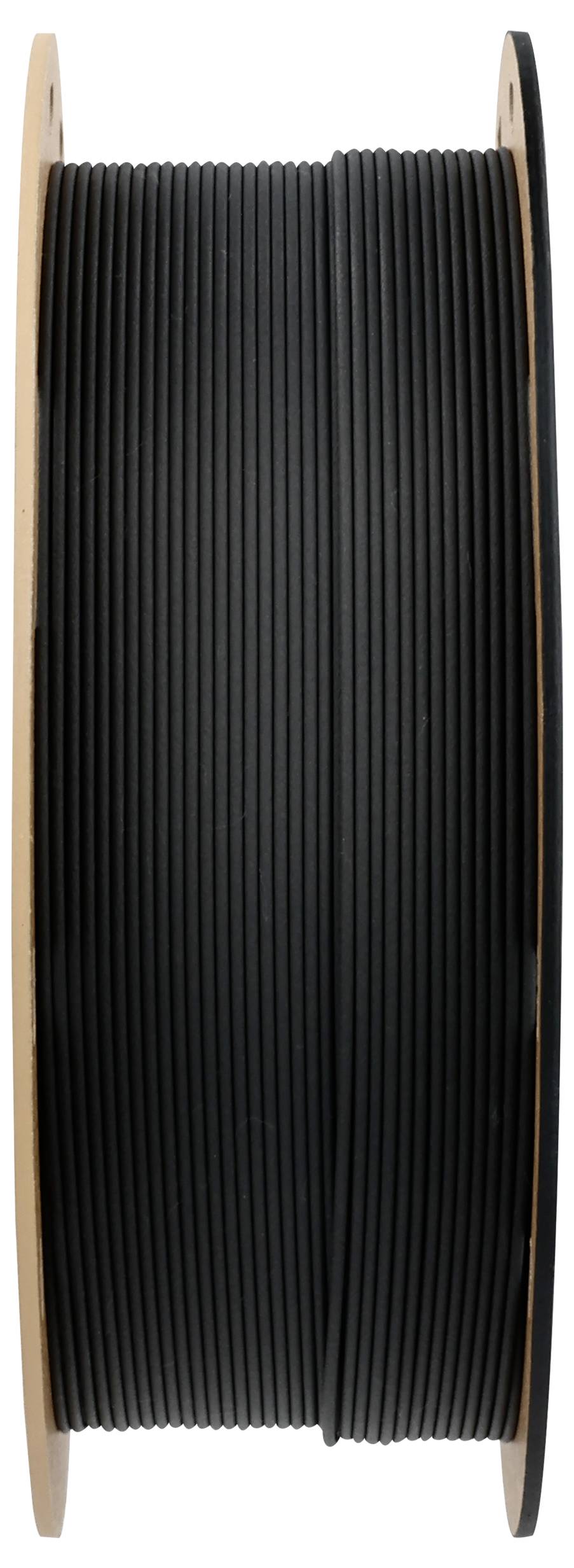 Rolka czarnego filamentu do drukarki 3D.