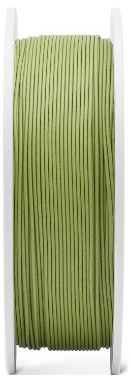 Zielona sznurka nawinięta na białą plastikową szpulkę.