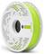 Biała szpula z neonowo-zielonym filamentem do drukarki 3D, z napisem producenta 'fiberlogy'.