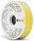 Żółty filament do drukarki 3D na białej szpuli od Fiberlogy, odpowiedni do użytku w różnych drukarkach 3D.