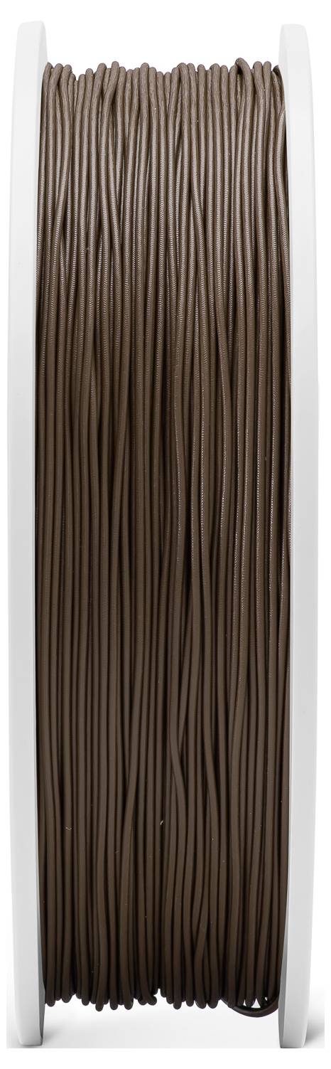 Rolka brązowego filamentu do drukarki 3D, ustawiona pionowo, wyprodukowana przez Verbatim.