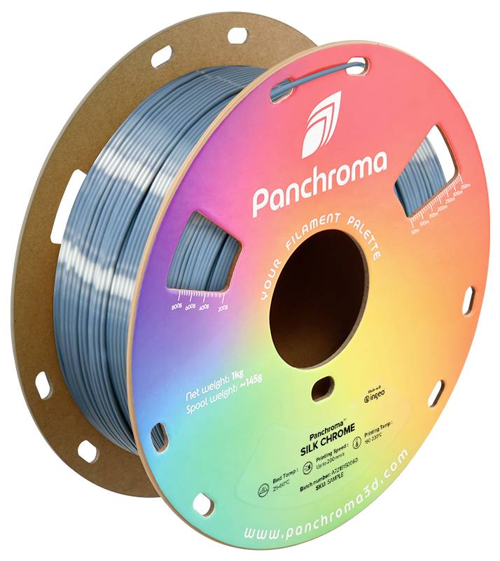 Филамент Polymaker CA03005 Panchroma™ Silk для 3D-принтеров, PLA, шелковистый глянцевый, 1,75 мм, 1000 г, хром, 1 шт.
