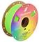Zielona szpula filamentu, oznaczona etykietą 'Panchroma'. Tęczowa etykieta, waga: 1 kg. Przeznaczenie do drukarek 3D.